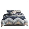 Beddengoed sets boho king dekbedovertrek moderne home set katoenen stof jacquard strepen 3 -delige inclusief bijpassende kussenbladen