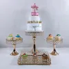 Dishes & Plates 6PCS Gold Mirror Metal Round Cake Stand Wedding Birthday Party Dessert Cupcake Pedestal Display Plate Home Decor 275O
