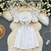 Abiti casual chic Sweet Square Collar Dress Beach Vacano Slee Seline Women Women Fashion Fashion Summer A-Line Vintage