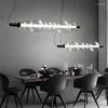 Ljuskronor minimalistisk bubbla pendel ljuskrona glas restaurang belysning fixtur hem vardagsrum designer led tak svart