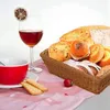 Plates 8 Pcs Rectangular Basket For Table Or Counter Display Bread Fruits And Vegetables Wicker Baskets Markets Bakery