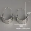 Серьги -свисые серебряные серебряные обручи с большим кованом обручи корзины метальсмит богемные ювелирные изделия