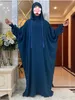 Vêtements ethniques Nouveaux chapeaux musulmans du Ramadan Abaya Dubaï Turquie Islam Vêtements de prière de haute qualité Robes de tissu de soie de glace