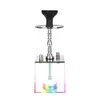 Arabian Acrylic Hookah Pot Set With LED Iamp Square Single Tube Hookah Finished Accessories 240510