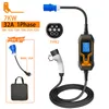 Type2 7KW 32A 1 Phase Portable EV Chargeur Wallbox Wallbox 5m Cable CEE PORTE EVSE Boîte de chargement pour le chargeur de voiture de véhicule électrique