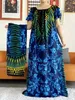 Abbigliamento etnico fr size estate africane Lady corta slve abito sciolto vestito tinto di artigianato boubou floreale maxi islam donna abiti africani t240510
