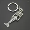 Keychains Kelechain squelette sirène chaînes clés Anneau de crâne pour les hommes Gift Halloween