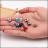 Rhinestones 100Pcs Polymer Clay Rhinestone Loose Beads Charms Colorf Large Holes Bead For Bracelets Making Mix Jewelry Findings Whole Dh7Qr