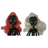 Black Skin Monster Doll Head 2 sztuki/partia moda czerwono -białe włosy zestaw instalacyjny lalki DIY w połączeniu z wykwintnym makijażem odpowiednim do zabawek potworów