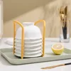 Kitchen Storage Desktop Bowl Holder Cabinet Dishes Rack Plastic Portable Plate Tool Water Cup Shelf Organizer