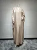 Vêtements ethniques Hot Sell Bright Silk Satin Batwing Slve Cardigan Robe Modest Muslim Dubai Plus taille Kimono Open Abaya Dress Corban Eid femme T240510K2G0