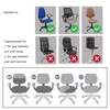 Coperture per sedia Copertura per computer antidrittica rotazione split Office decorazione per la casa Stretch Solid Color Segmental Slook Capilling 1Set