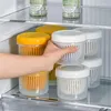 Lagerflaschen Doppelschicht Gemüse versiegelter Keeper Frischkiste mit Abflusskorb Kühlschrank Verwenden