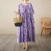 Robes de fête imprimé rayures plus taille robe d'été lâche femme mince clète coton vacances de voyage extérieur style plage décontractée bohême longue