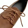 Chaussures décontractées YMechic British Vintage PU Lace Up Flat Talon Brogue Femme Sneakers Brown Noir Plus taille Femmes Oxford Flats