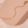 Bracelets de liaison E B Belle Store officielle Small Dainty Mini Core Heart Chain Berk Bijoux pour fille bracelet en acier inoxydable plaqué or Gold