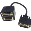 Nieuwe 1x2 DVI Splitter-adapterkabel 1-DVI Male naar DVI24+1 Vrouwelijke 24K Gold Connector voor HD1080P HDTV Projector PC Laptopfor Gold Connector DVI-kabel