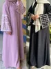 Ethnische Kleidung Leinen Schmetterling bestickt Open Kimono Abaya Dubai Luxus 2024 Islam Muslim Kaftan bescheidenes Kleid Ka Damen Robe Abayas Frauen T240510