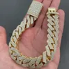 925 Silberbaguette aus Moissanite Diamond Miami Cuban Link Chain Armband