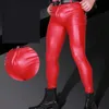 Herrenhosen plus Größe pu sexy Bleistifthose für Herren Punk Elastizität enge Hose künstlicher Latex Shiny Bleistift Pantl2405