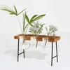 Vasi 1pcs Terrarium idroponico vetro vintage pentola trasparente vaso in legno piante da tavolo piante da tavolo da casa decorazioni bonsai