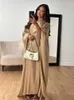 エスニック衣類ラマダンサテンアバヤイスラムイスラムムスリム夏夏のバットウィングスルベーマキシドレスka abayas for women kaftan robe musulmane femme vestidos t240510