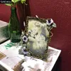 Ramki vintage kwiatowe koronkowe złoto na zdjęcia Plastowane ulga po biurku dekoracja