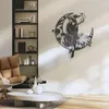 Dekorativa figurer Moon Metal Wall Art Witch Decor Interior vardagsrum Kök hem svart