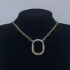 Designer Anhänger Halskette Luxuskristallbrief Lock Geometrie Charme Halskette Gold Silberschild Ketten Halskette für Frauen Hochzeitsfeier Mode Schmuck Geschenk