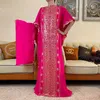 Roupas étnicas Mulheres africanas Vestido de lantejoulas Dubai femme luxo muçulmano abaya para mulheres Kaftan Islâmico Roupas com lenço dr014 T240510