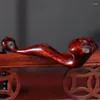 Figurine decorative Ruyi Sandalo rosso intaglio ad alta densità di olio che significa bene da inviare anziani in legno China Figurina Moderne