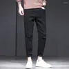 Men's Jeans Spring White Slim Little Feet Nine Points Pants Stretch Casual Male Clothes Ankle Length Denim Pant