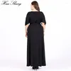 Robes de fête Été noir pour femmes Maxi Long Robe en V couche à manches courtes courte taies haute tunique plus taille