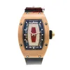 Zegarek damski Designer Watch Luksusowy zegarek Nowy RM07-01 Hollow Diamond Red Lip Lip 18K Rose Gold Material