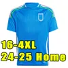 2024 Italien Soccer Jerseys Italia 24 25 fans spelarversion Maglie da Calcio Verratti Chiesa Gnonto Football Shirt T Lorenzo Pinamonti Politano Grifo Men Kids 3xl 4xl