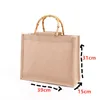 Sacos de compras Jute Shopper Bolsa Mulher Mulher Lady Bamboo Tote Designer Handbag Grocery Eco Friendly