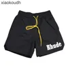 Rhude high -end designer shorts voor trendy heren en dames trendy geborduurde logo letter sport shorts casual strandbroek met 1: 1 originele labels