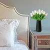 Fleurs décoratives 10 pcs Silk blanc 13,5 "pour la maison de Pâques maison de cuisine décorations de mariage wisteria suspension guirlande