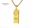 Chuhan Gold Bar Shape Pendante Collier Hip Hop Chains Fashion Bijoux pour femmes Gift Birthday C3998575312