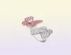 Fashion Crystal Butterfly Anneaux pour femmes filles original charme empilable Ring Fit Couple Family Friend Party Bielry296B6766456