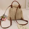 Totes mochila feminina de palha de verão boho bohemian saco de ombro oco hobo crochet sacolas de viagem para mulheres maconha de maconha de praia