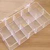 Enveloppe cadeau 100pcs 10 grilles Clear Acrylique Boîte de rangement vide Perles bijoux Décoration Nail Art Display Container # 123