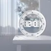 壁の時計アラームカレンダーT皇帝ハーモメーター3DデジタルサーキュラーリビングルームのためのホームデコレーションLEDクロックのための明るいサイレント
