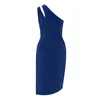 Casual Dresses for Women 2024 Plus Size Women's Summer Sexig One Shoulder Cutout Ruched ärmlösa slitsparty Vestidos