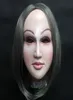 Realistisk kvinnlig mask döljer självhalloween latex realista maske crossdresser dockmask dam hud mask y2001033689494