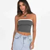 Damen -T -Shirt Sexy Tees New Y2K Frauen Top mit einem BH -exponierten Nabel, schlanker Fit, einem Tanktop mit kontrastierenden Farben, sexy würzigem Mädchen -Top, Sommertops