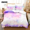 Set di biancheria da letto nuvole copripiumini set set iridescent dream cloud women kawaii in stile estetico king size 2/3pcs trapunta poliestere