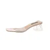 Slippers Femmes Sandales PVC Jelly Crystal talon