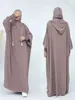 Vêtements ethniques Nouveaux chapeaux musulmans du Ramadan Abaya Dubaï Turquie Islam Vêtements de prière de haute qualité Robes de tissu de soie de glace