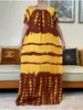 Ropa étnica Nuevo africano Summer corto Slve Boat Vestido suelto Tie Dye Algodón puro Boubou Maxi Islam Mujeres Abaya Party Clothing T240510